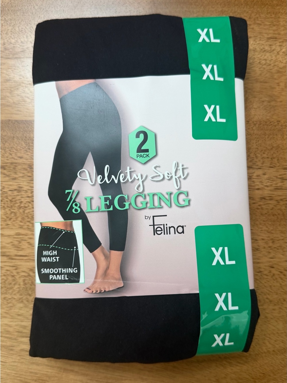 Felina - Women’s Velvety Soft 7/8 Leggings | 2-Pack | All Black | Size XL [NWT]